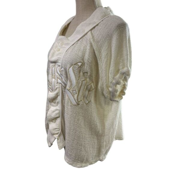 Boys Lie Baseball Jersey Top Button Down Embroidered Logo Oversized One Size - Picture 4 of 16